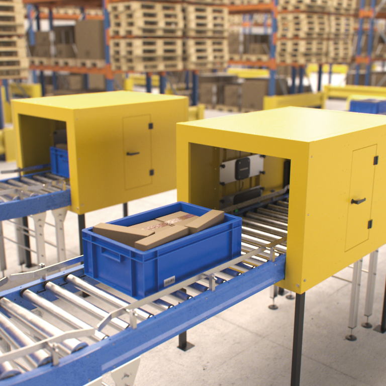 Totale zeigt Föderbänder und Tunnel mit Boxen